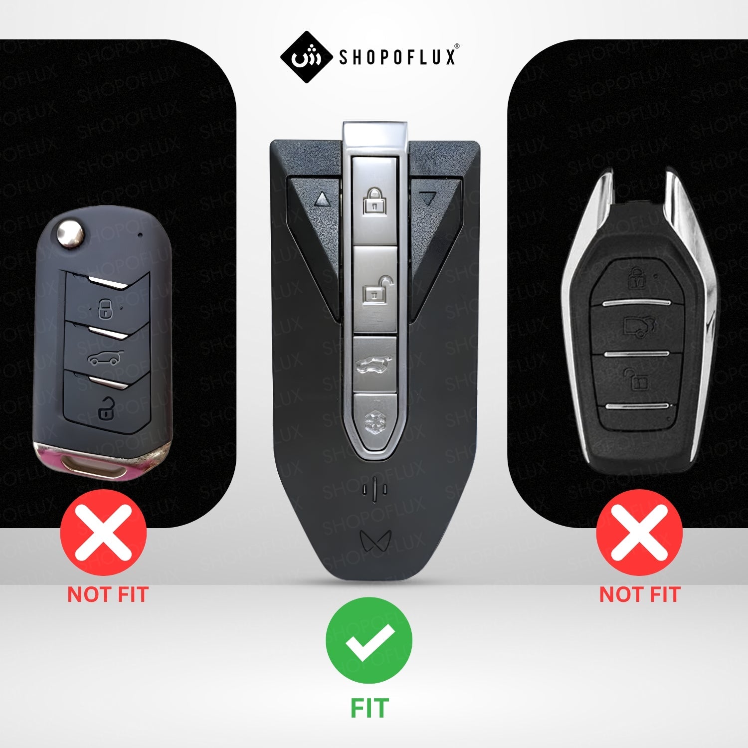 SHOPOFLUX Metal Key Cover Compatible with Mahindra BE 6, XEV 9 EV, XUV 7XO Smart Key (Metal Silicone Black) Shopoflux