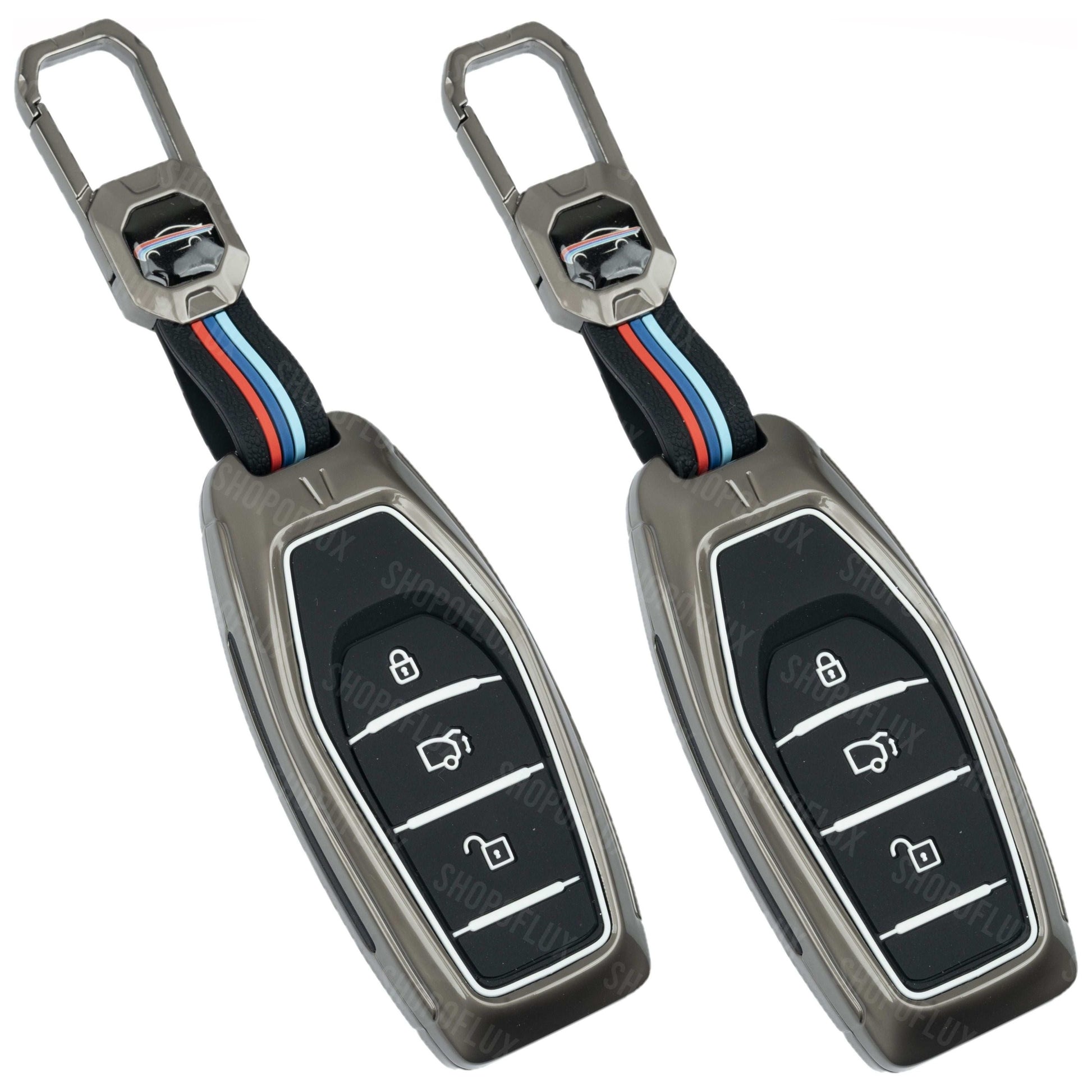 SHOPOFLUX Metal Key Cover Compatible with Mahindra XUV 500 Smart Key | Accessories