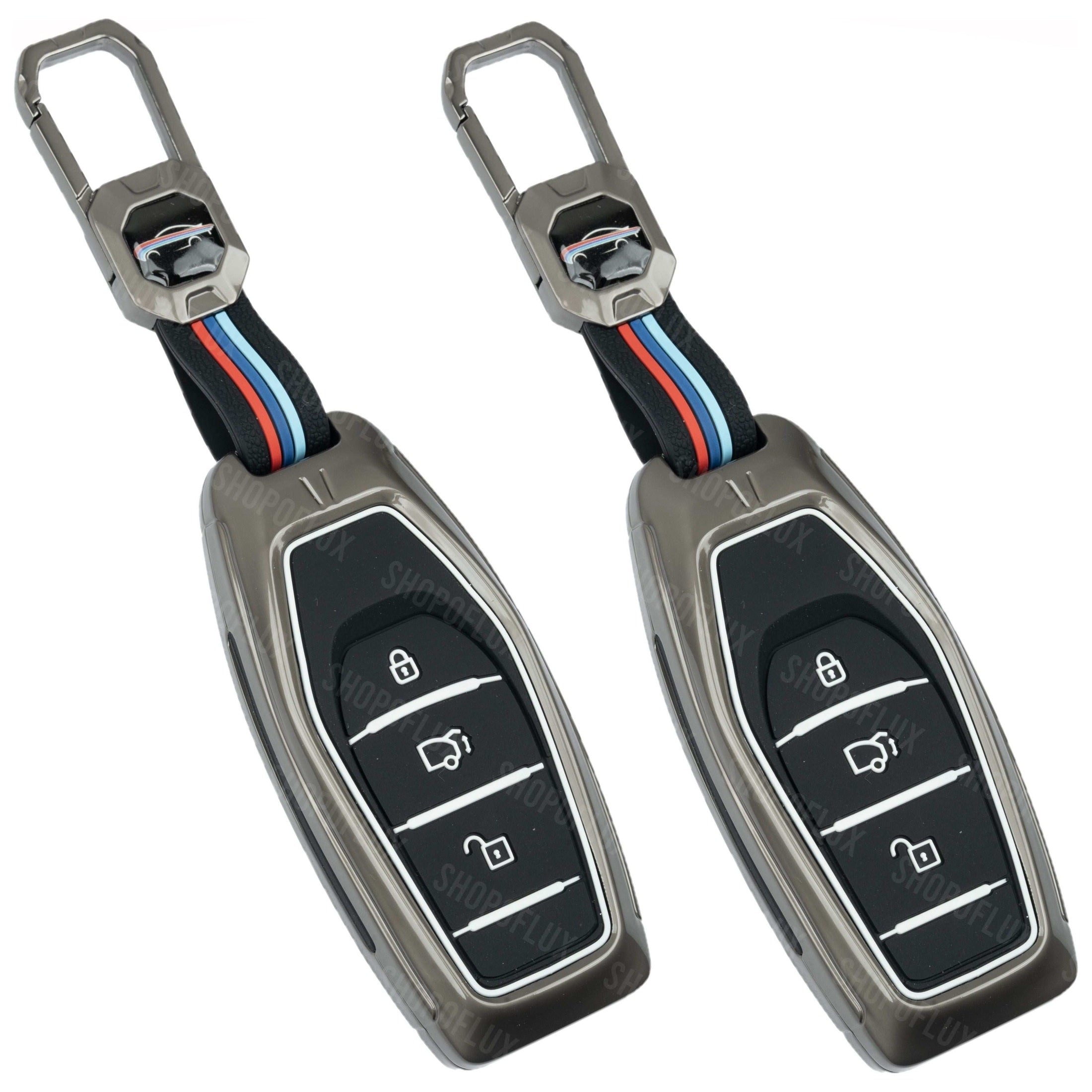 SHOPOFLUX Metal Key Cover Compatible with Mahindra XUV 500 Smart Key | Accessories