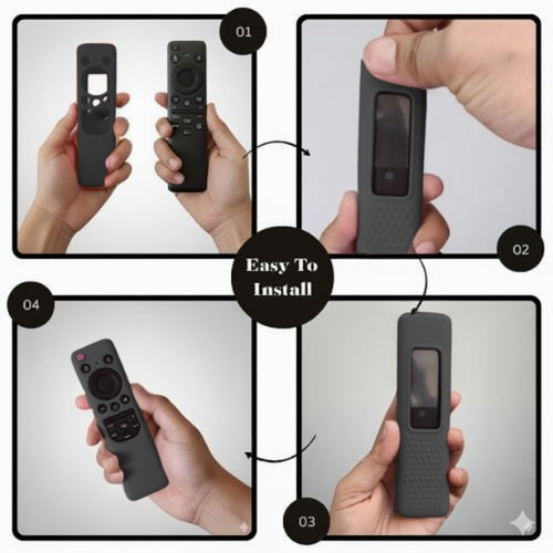 SHOPOFLUX Silicone TV Remote Cover Compatible with Samsung Smart TV Protective Open Key Case with Lanyard (Black) Shopoflux